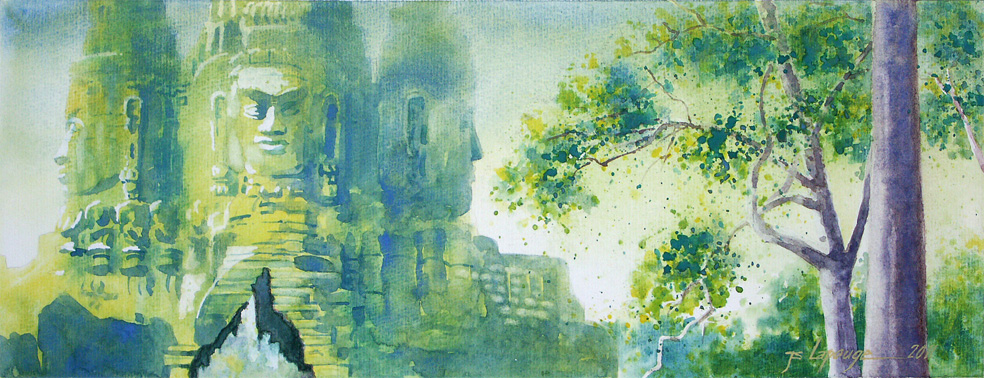 watercolors of Angkor Thom