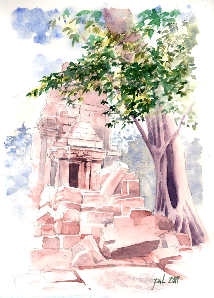 templs ruins of Ek Phnom,, cambodia