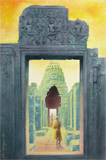 portes d'Angkor, aquarelle