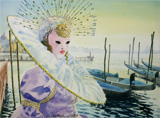 Carnaval de Venise, aquarelle
