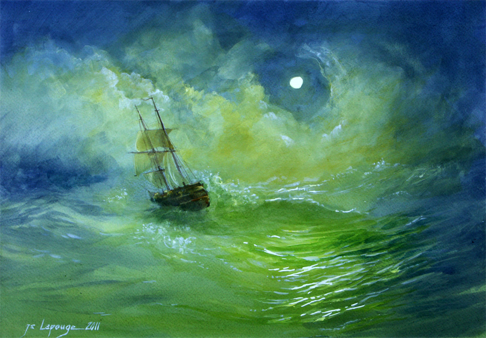tableau d'une tempête d'après Aïvazovski