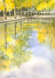 Aquarelle, Bassin au parc de Bercy