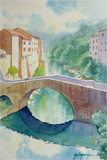 aquarelle, pont Olliergues